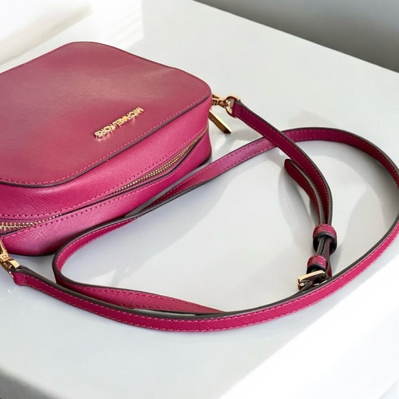 Authentic Michael Kors Magenta Crossbody Bag with Gold Hardware - Picture 8 of 13